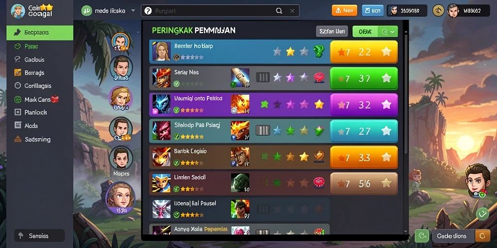 kakrp - Tangkapan layar menunjukkan berbagai tantangan seru di level permainan.